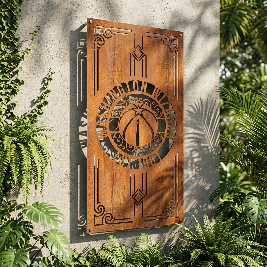 NBA Washington Wizards Custom Metal Garden PanelBasketball Monogram Wall Art Home Decor