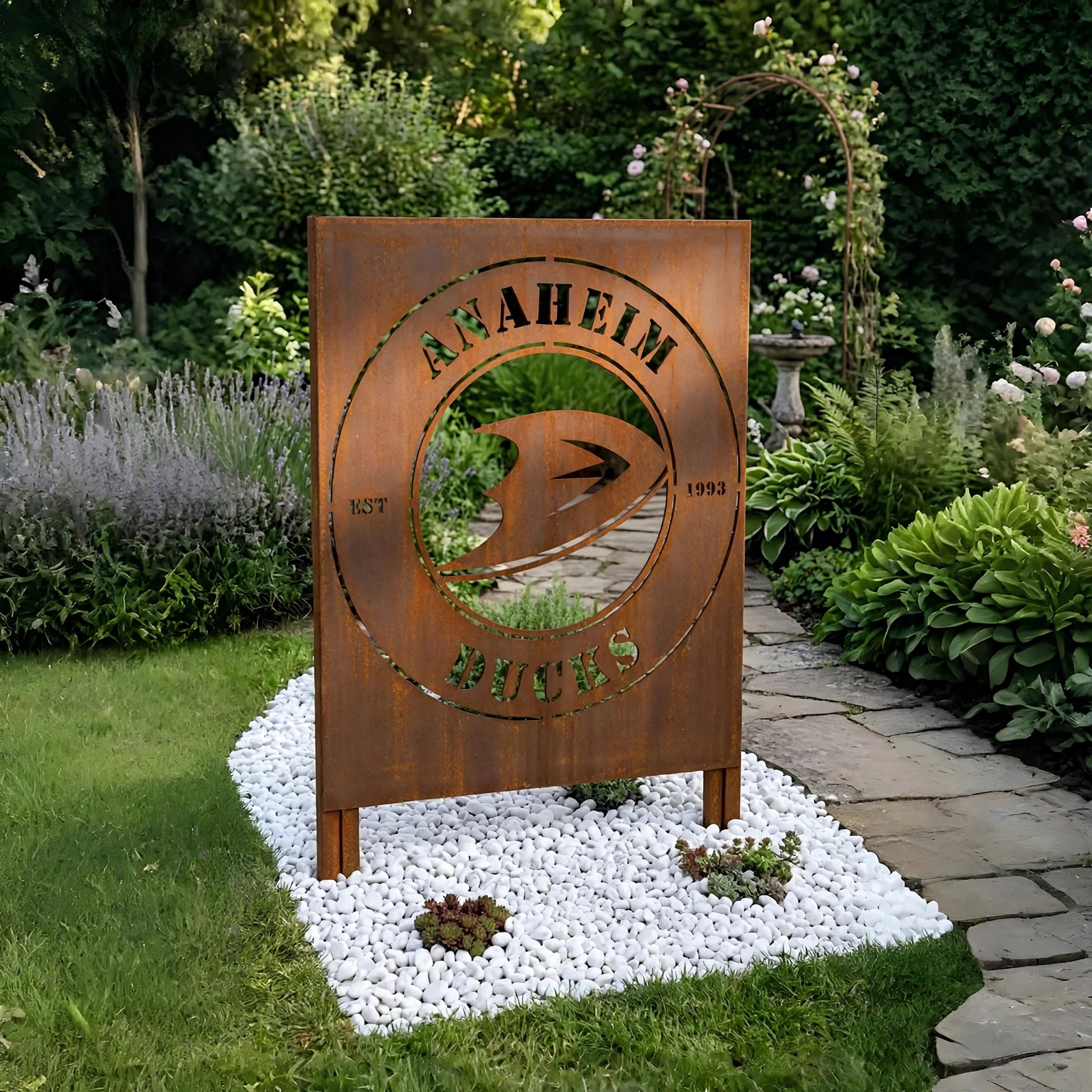 NHL Anaheim Ducks NHL Metal Wall Art Hockey Fan Gift Outdoor Patio Porch Vintage Decor Metal Garden Panel Yard Art Outdoor Decor