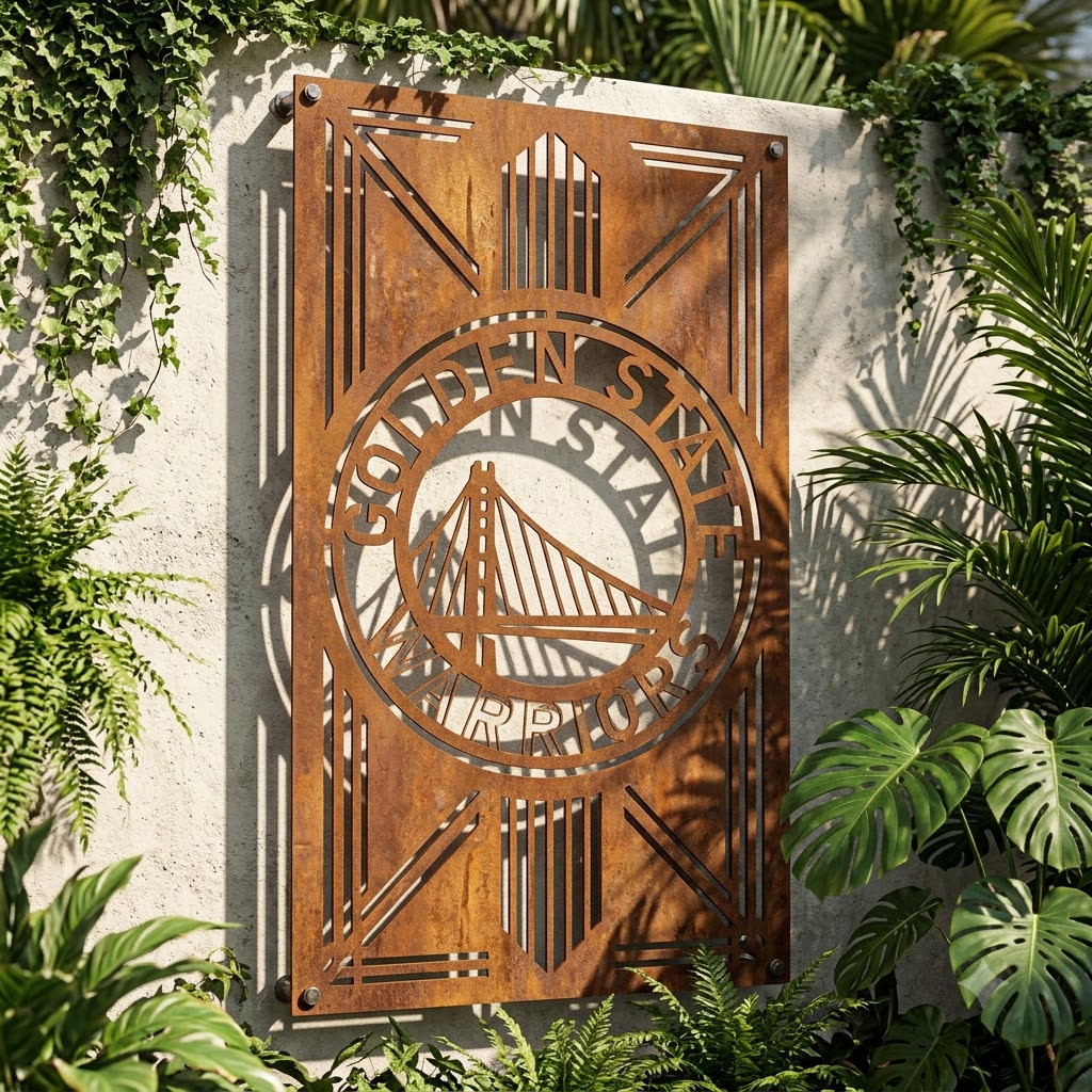 NBA Golden State Warriors Custom Metal Garden PanelBasketball Wall Art Home Decor