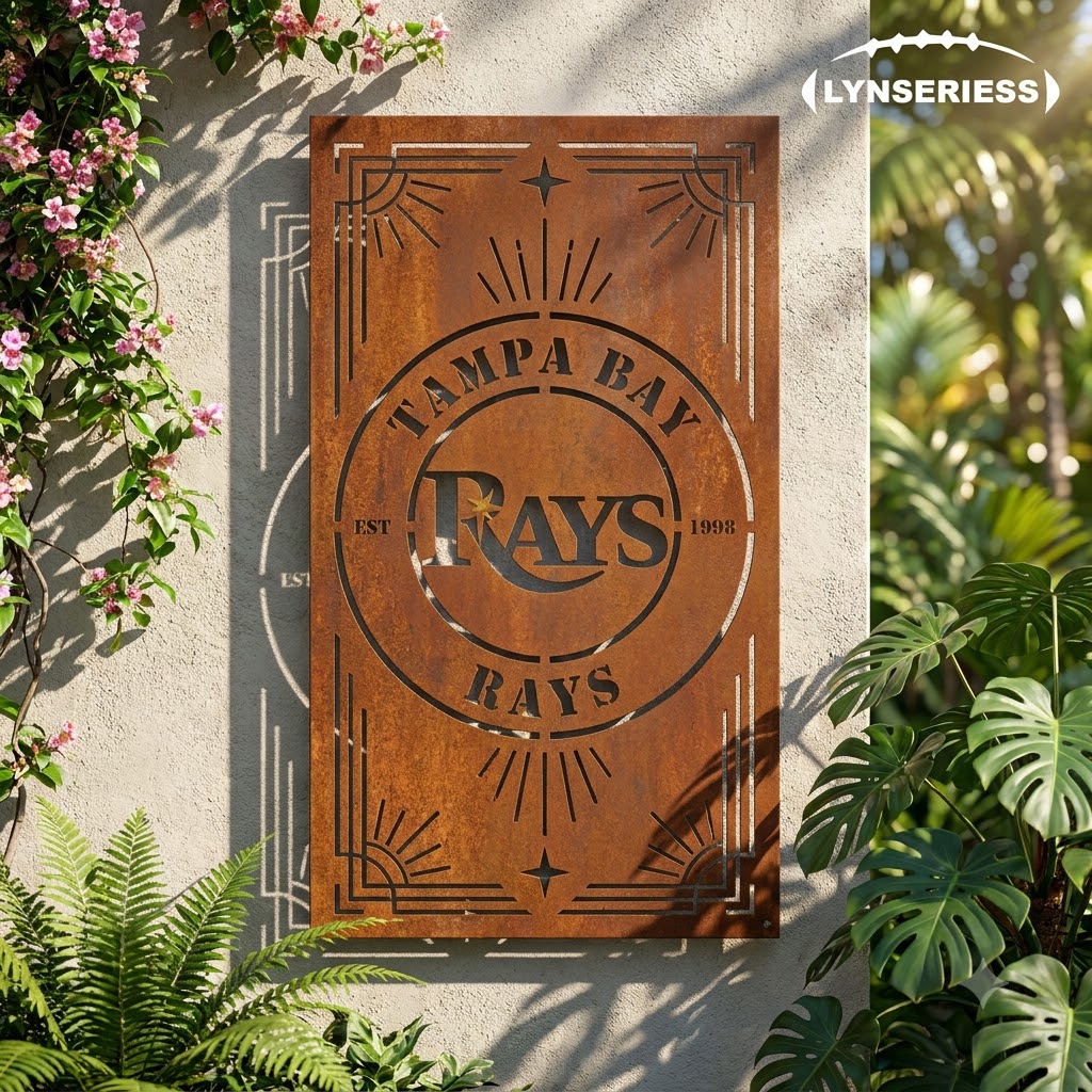 Tampa Bay Rays MLB Metal Wall Panel Metal Wall Art Baseball Fan Gift Outdoor Patio Porch Vintage Decor