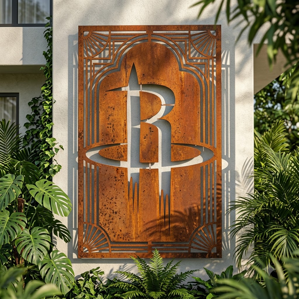 Houston Rockets Logo Custom Metal Garden PanelNBA Fan Wall Art Home Decor