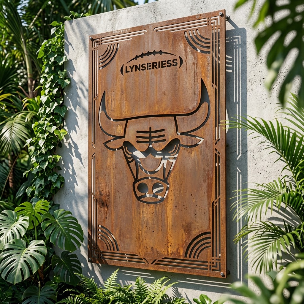 Chicago Bulls 2 NBA Custom Metal Garden Panel Metal Wall Art Basketball Fan Gift Outdoor Patio Porch Vintage Deco