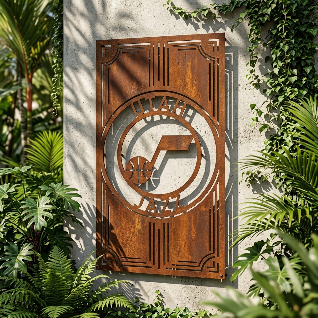 NBA UTAH JAZZ Custom Metal Garden PanelBasketball Wall Art Home Decor