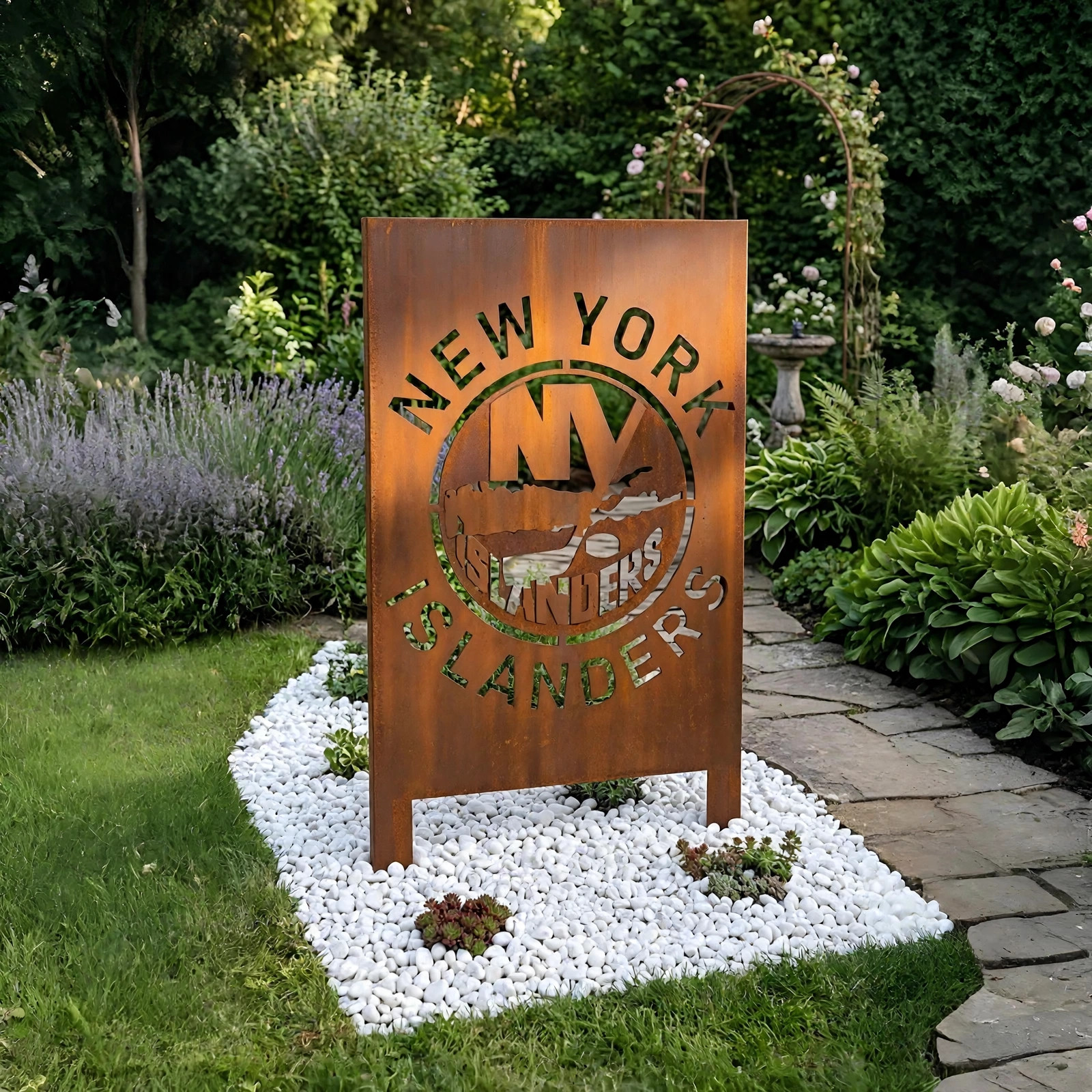 NHL New York Islanders Hockey Wall Art Home Decor Metal Garden Panel Yard Art Outdoor Decor
