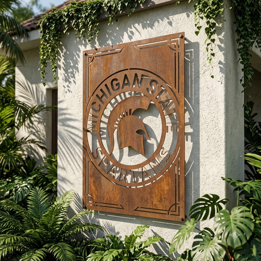 NBA MICHIGAN STATE SPARTANS Custom Metal Garden PanelBasketball NCAA Wall Art Home Decor