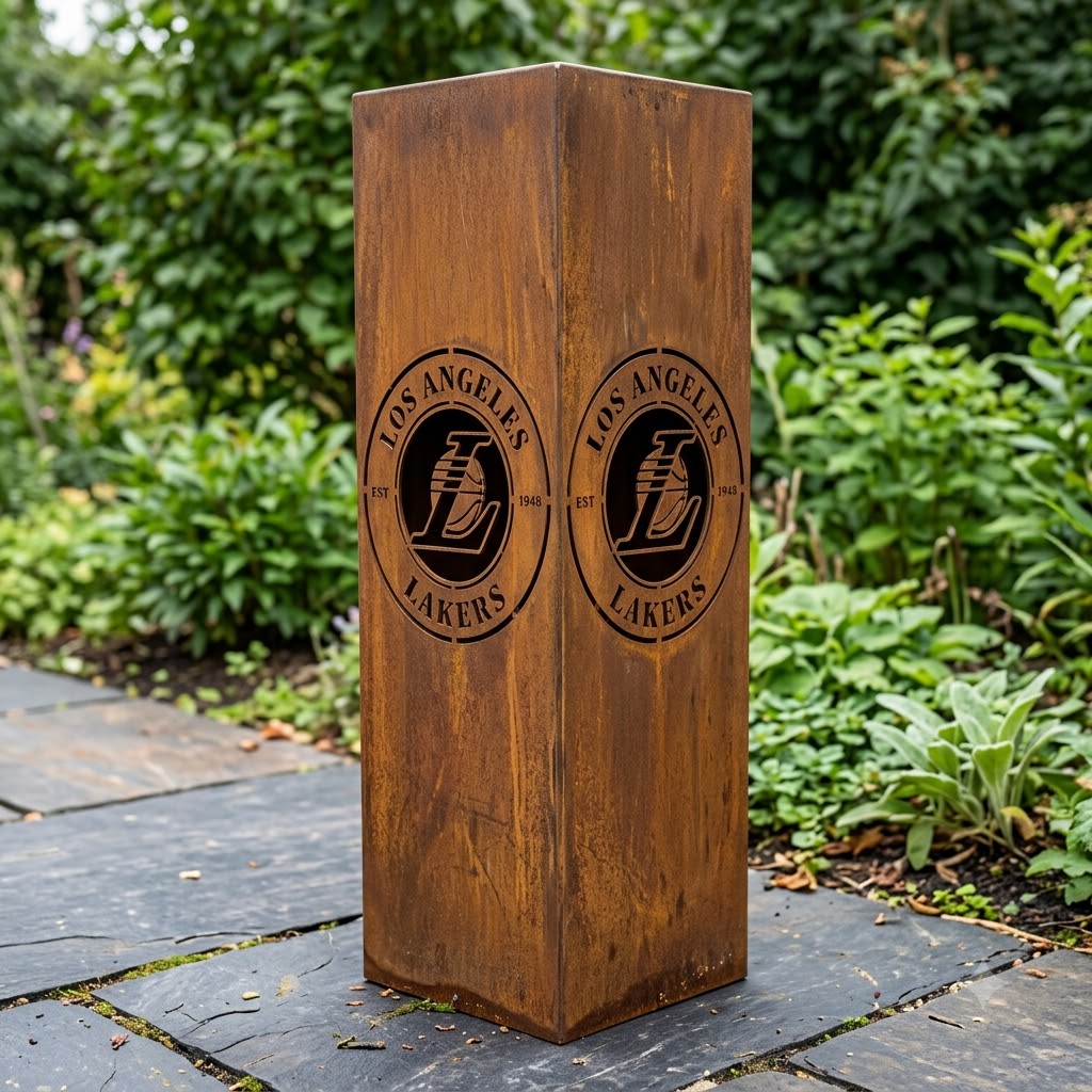 Los Angeles Lakers NBA Garden Metal Column Metal Wall Art Basketball Fan Gift Outdoor Patio Porch Vintage D