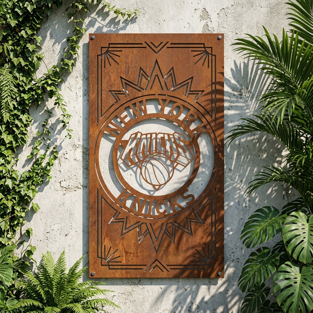 NBA New York Knicks Custom Metal Garden PanelBasketball Wall Art Home Decor