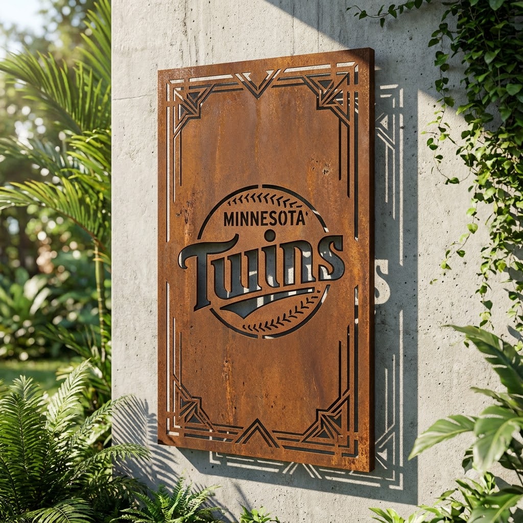 Minnesota Twins Metal Custom Metal Garden Panel Home Bar Wall Art Decor