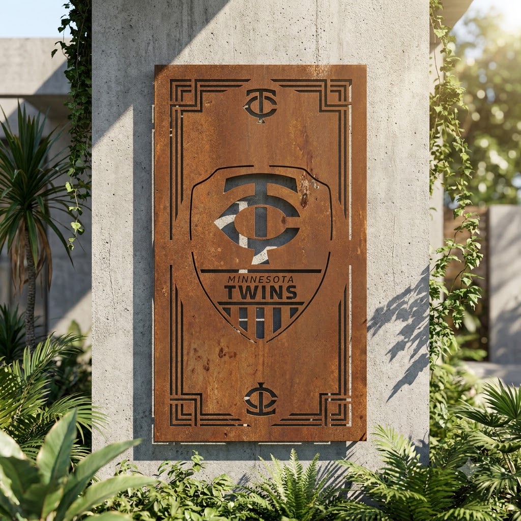 Minnesota Twins Shield Custom Logo Metal Wall Panel – MLB Baseball Fan Wall Decor Gift
