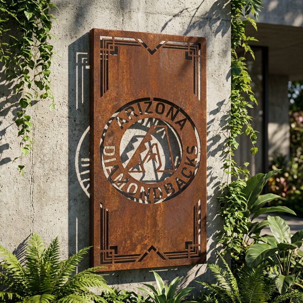 Arizona Diamondbacks Custom Logo Metal Wall Panel – MLB Baseball Fan Wall Decor Gift