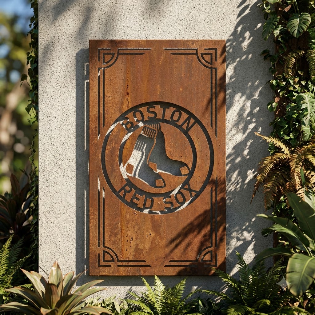Boston Red Sox Custom Logo Metal Wall Panel – MLB Baseball Fan Wall Decor Gift