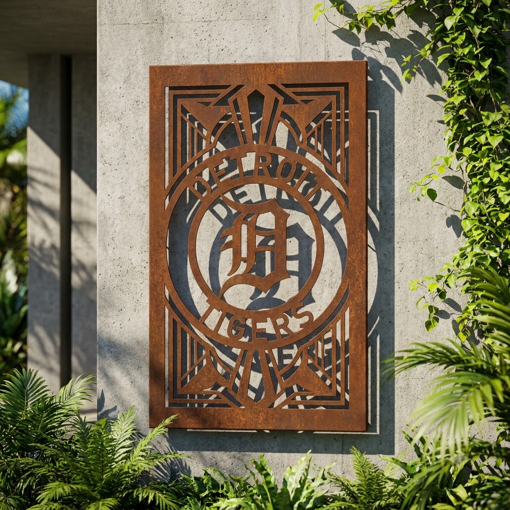 MLB Detroit Tigers Metal Custom Metal Garden Panel Baseball Wall Art Home Decor