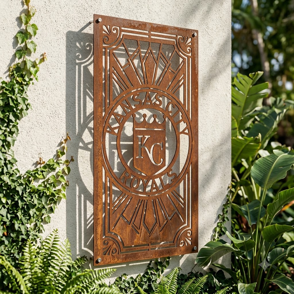 MLB Kansas City Royals Metal Custom Metal Garden Panel Baseball Wall Art Home Decor
