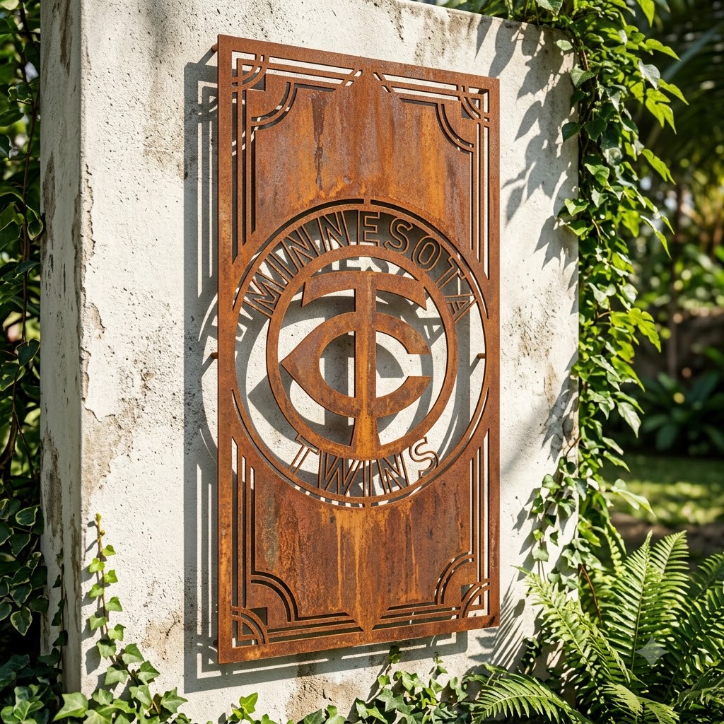 MLB MINNESOTA TWINS Metal Custom Metal Garden Panel Baseball Wall Art Home Decor