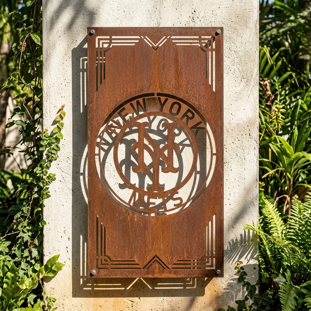 MLB New York Mets Metal Custom Metal Garden Panel Baseball Wall Art Home Decor