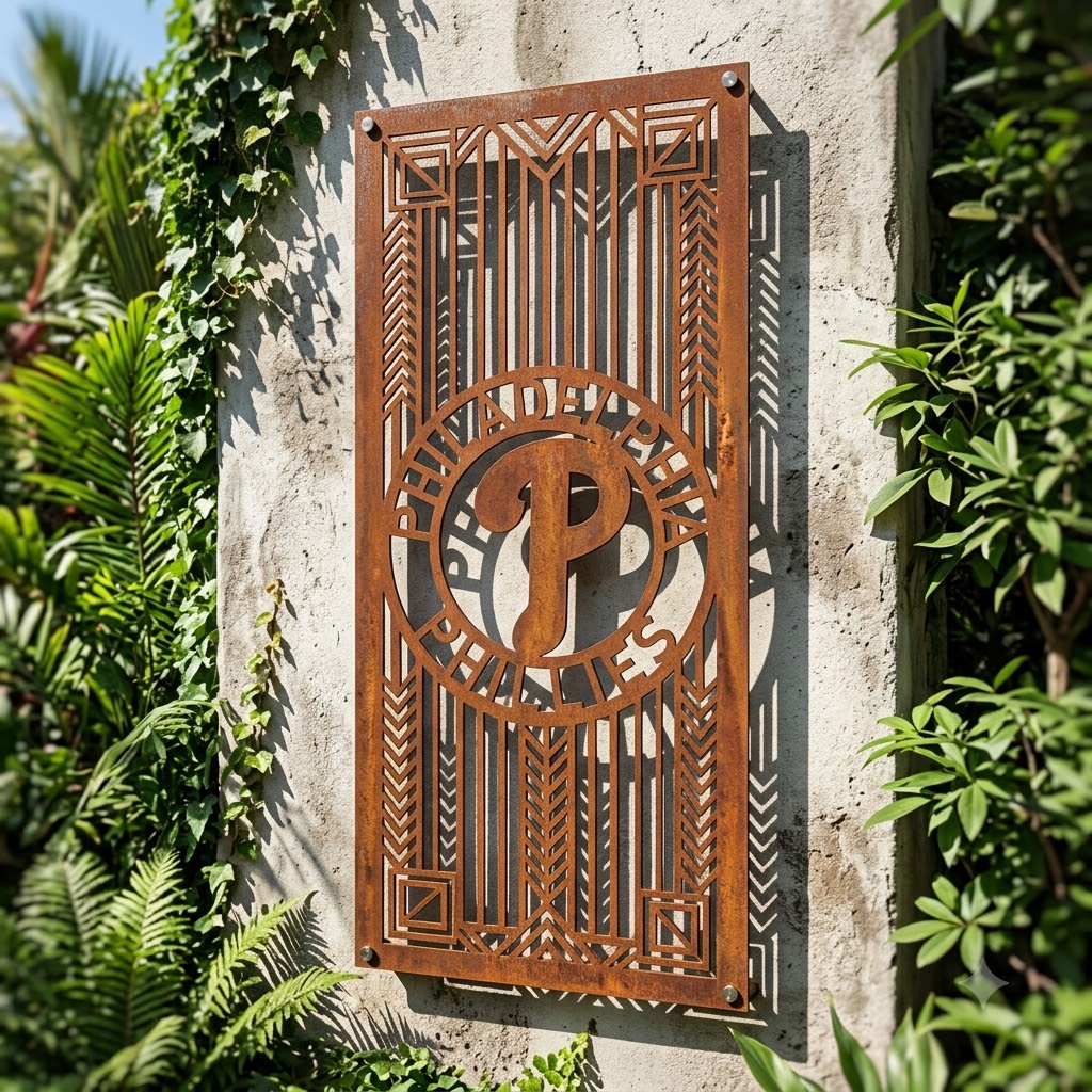 MLB Philadelphia Phillies Metal Custom Metal Garden Panel Baseball Wall Art Home Decor
