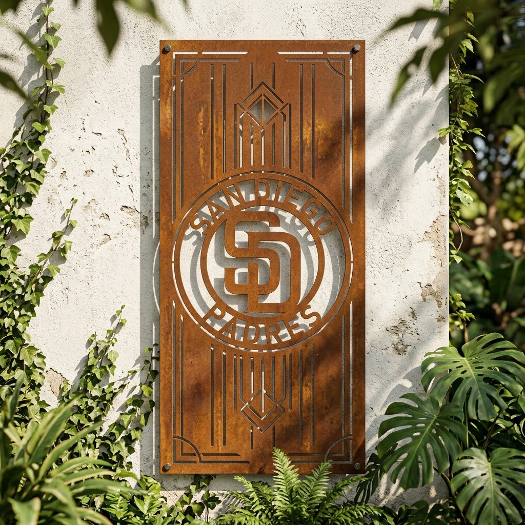 MLB San Diego Padres Metal Custom Metal Garden Panel Baseball Wall Art Home Decor