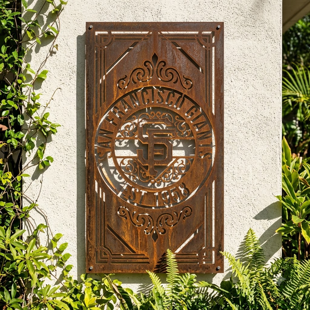 MLB San Francisco Giants Metal Custom Metal Garden Panel Baseball Monogram Wall Art Home Decor