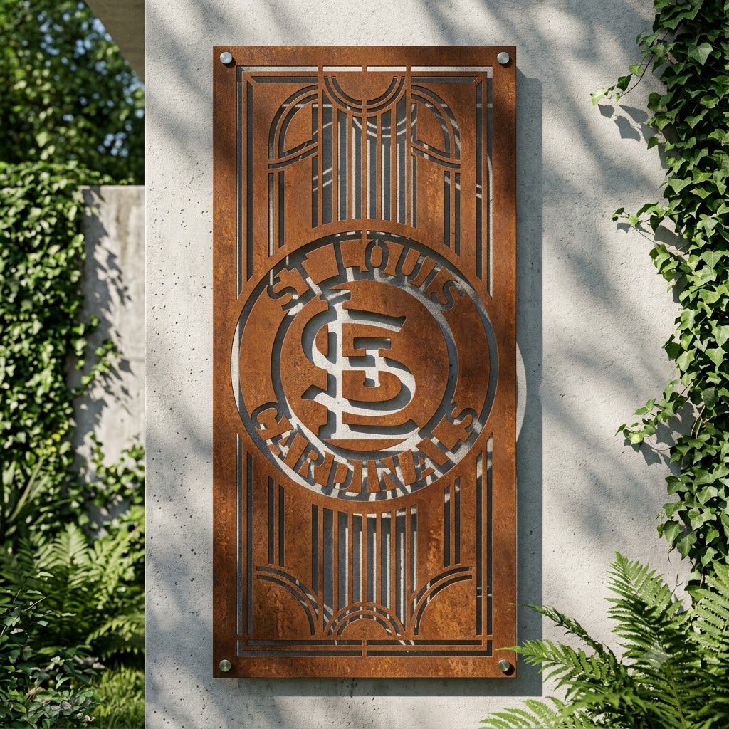 MLB St Louis CARDINALS Metal Custom Metal Garden Panel Baseball Wall Art Home Decor
