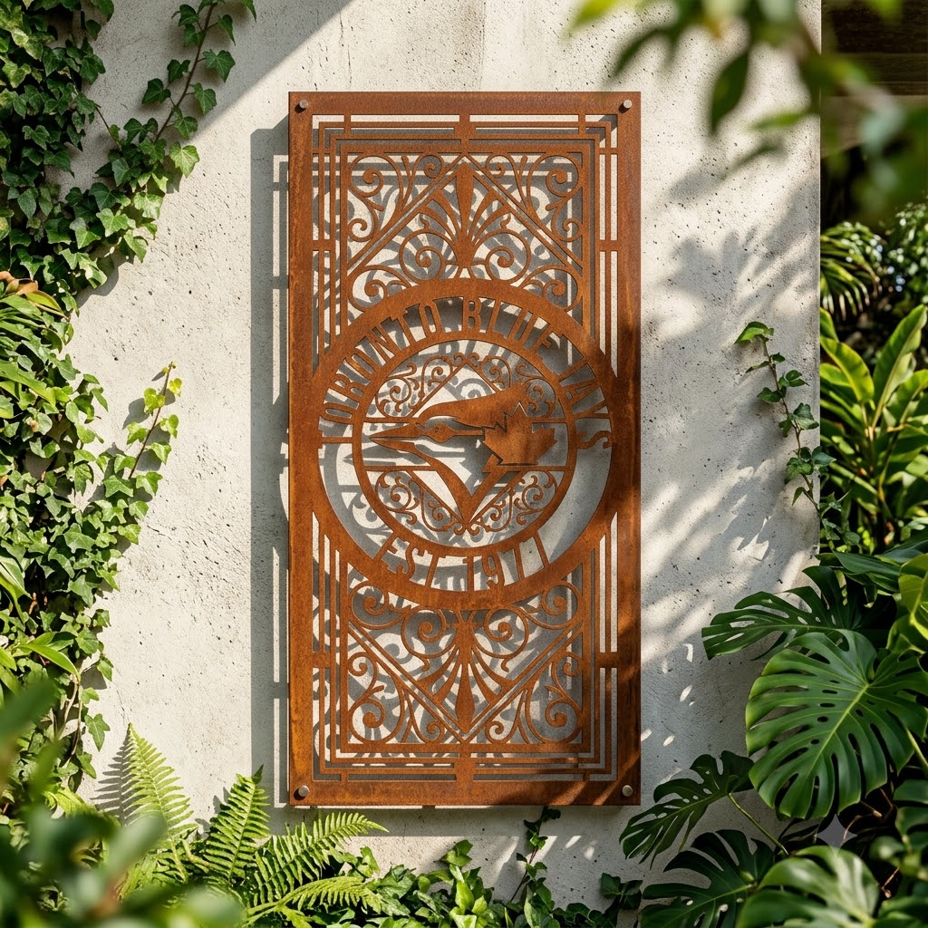 MLB Toronto Blue Jays Metal Custom Metal Garden Panel Baseball Monogram Wall Art Home Decor