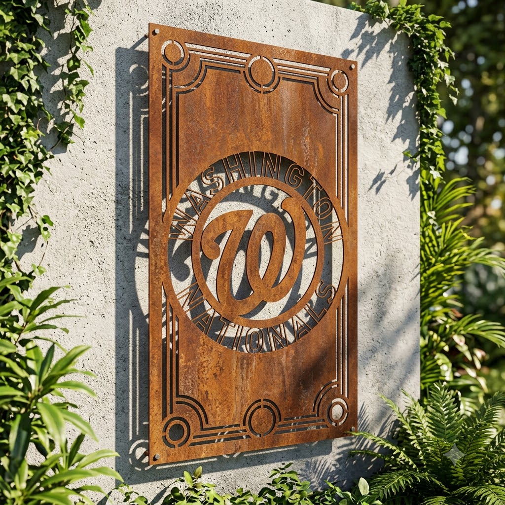 MLB WASHINGTON NATIONALS Metal Custom Metal Garden Panel Baseball Wall Art Home Decor