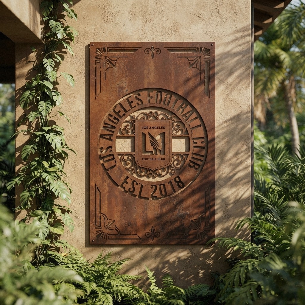MLS Los Angeles Football Club Custom Metal Garden Panel Soccer Monogram Wall Art Home