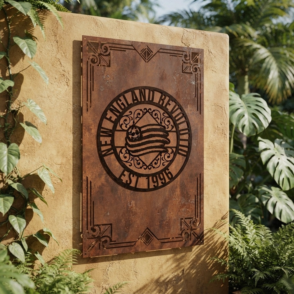 MLS New England Revolution Custom Metal Garden Panel Soccer Monogram Wall Art Home De