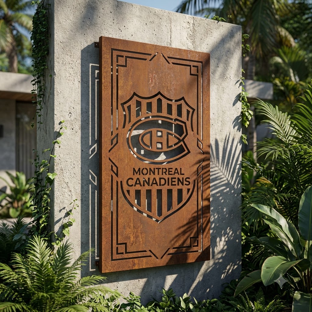 Montreal Canadiens Shield Shape Custom Metal Garden Panel NHL Fan Wall Art Home Decor