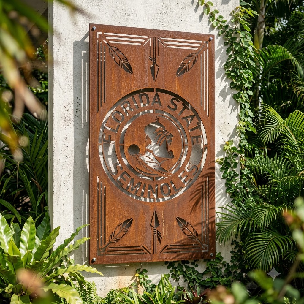 Florida State Seminoles Custom Logo Metal Wall Panel – NCAA American Football Fan Wall Decor Gift
