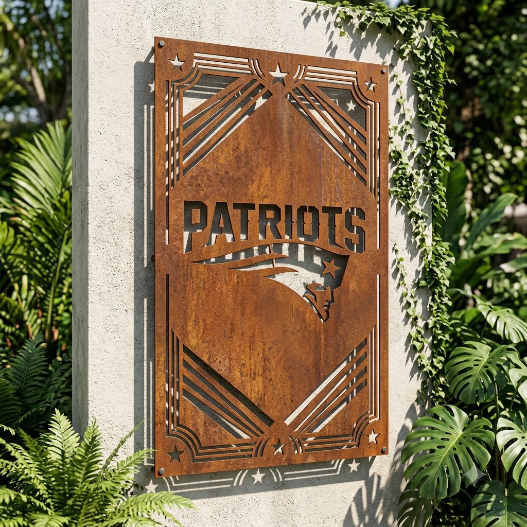 New England Patriots Custom Logo Metal Wall Panel – NFL American Football Fan Wall Decor Gift
