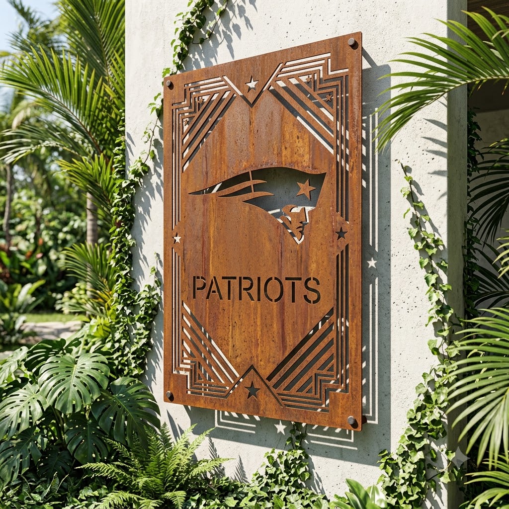New England Patriots Custom Logo Metal Wall Panel – NFL American Football Fan Wall Decor Gift