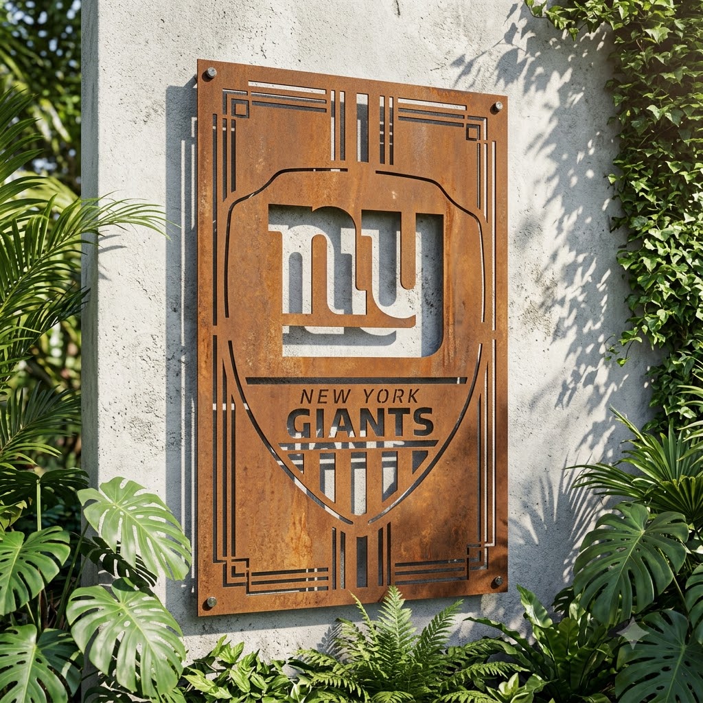 New York Giants Shield Custom Logo Metal Wall Panel – NFL American Football Fan Wall Decor Gift