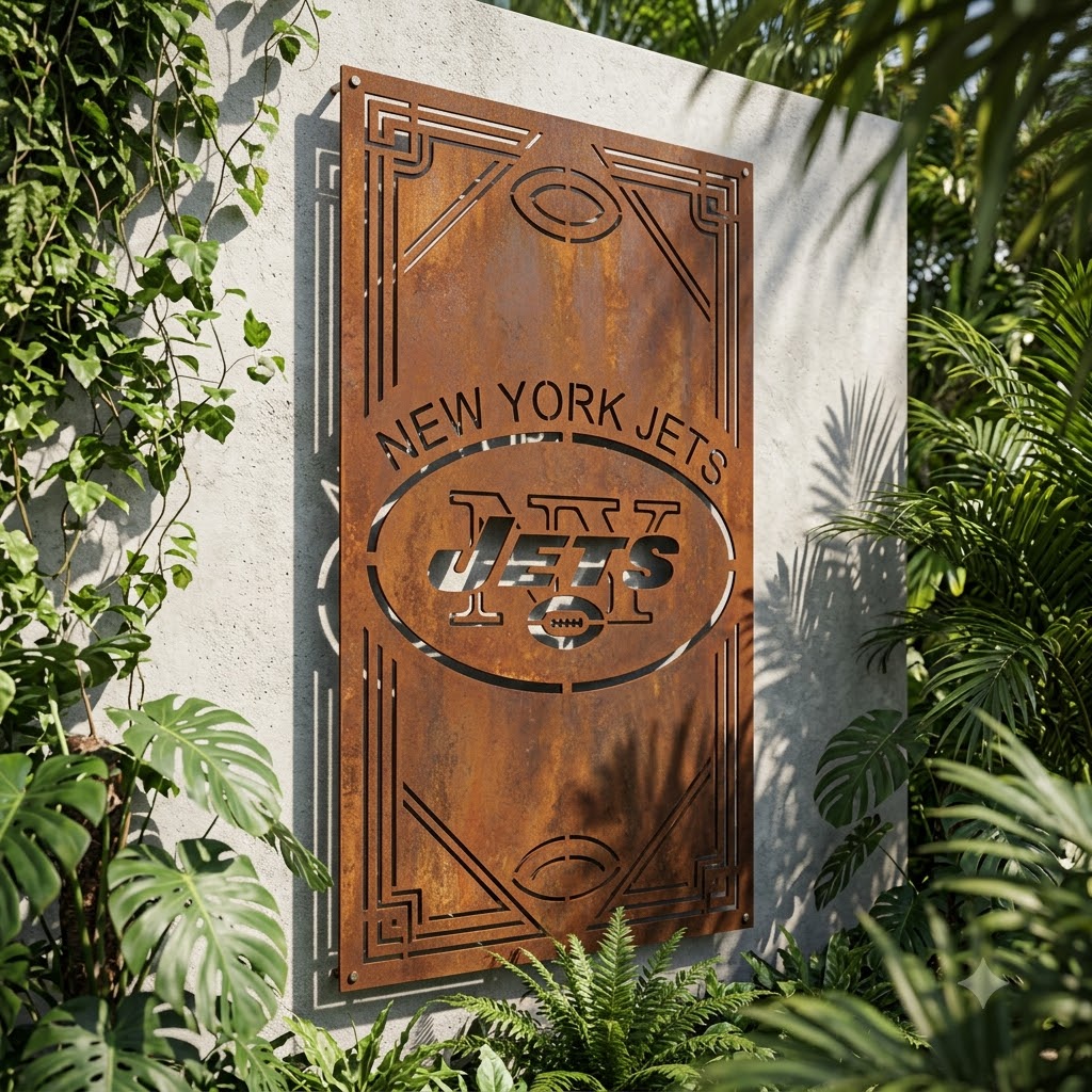 New York Jets Custom Logo Metal Wall Panel – NFL American Football Fan Wall Decor Gift
