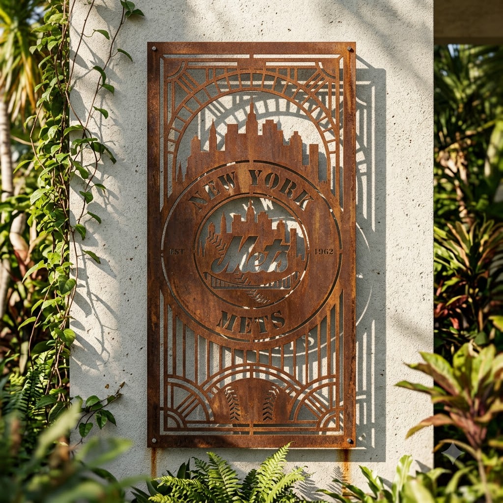New York Mets Metal Custom Metal Garden Panel MLB Wall Art Home Decor