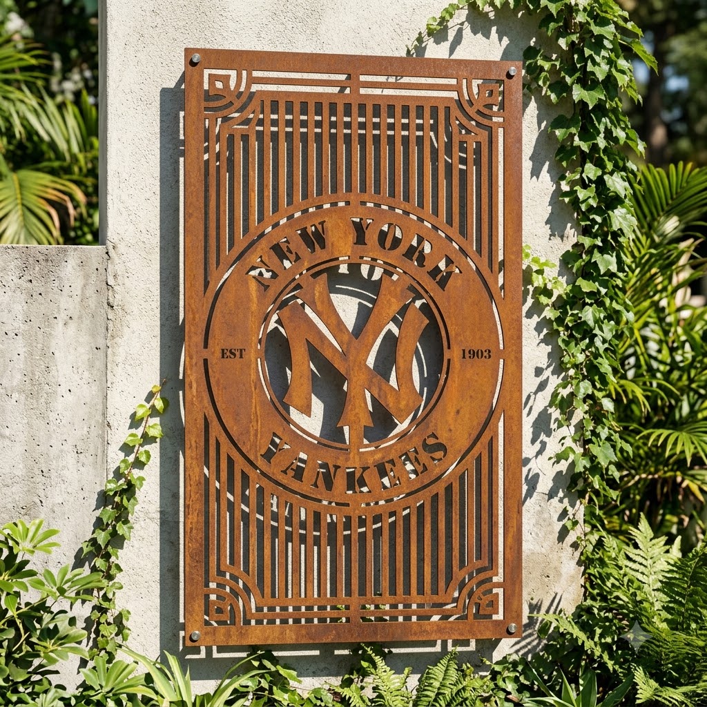 New York Yankees Metal Custom Metal Garden Panel MLB Wall Art Home Decor