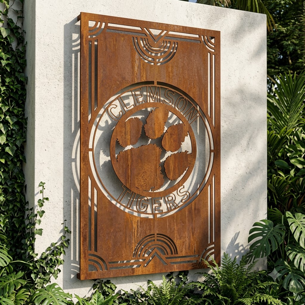 Clemson Tigers Custom Logo Metal Wall Panel – NCAA American Football Fan Wall Decor Gift