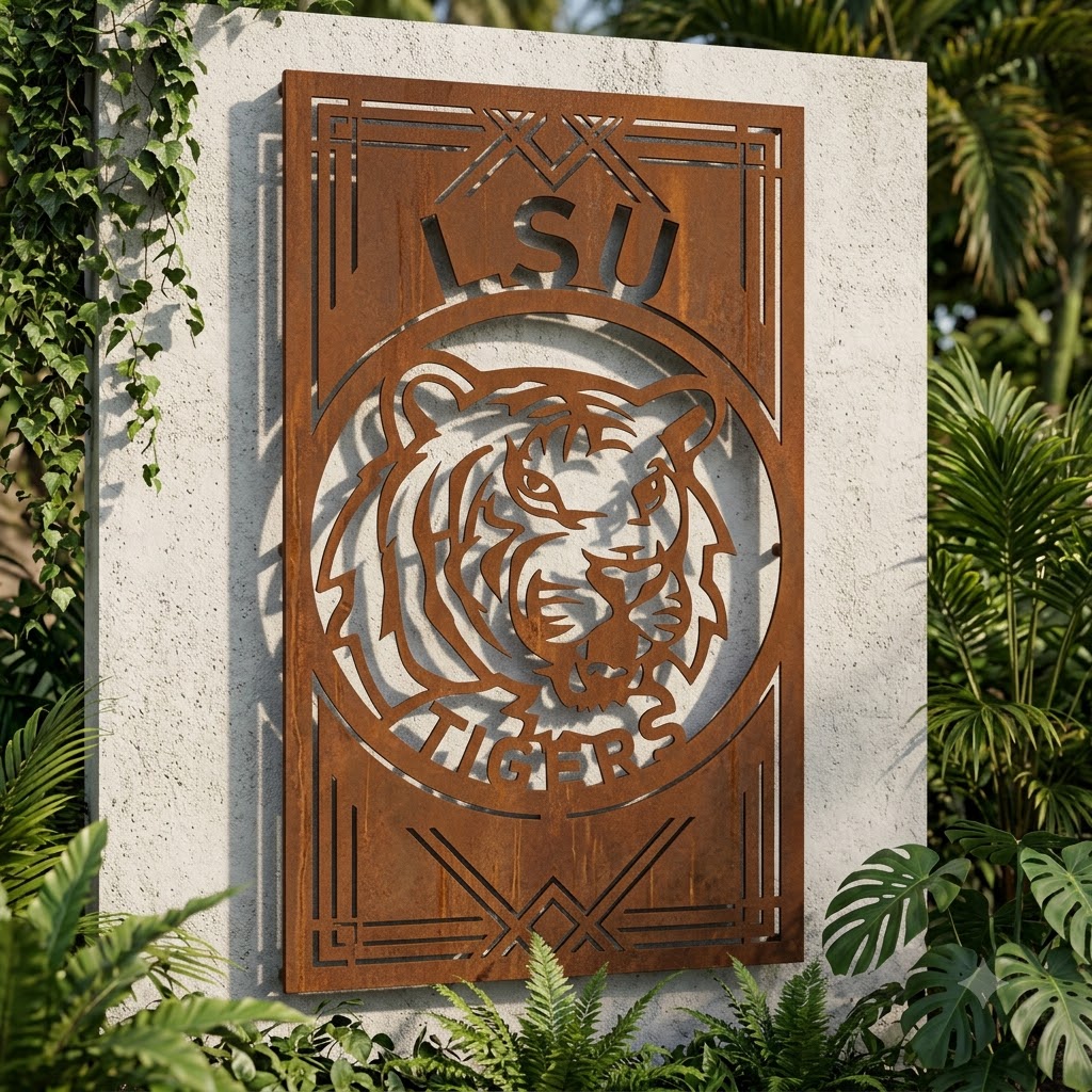 LSU Tigers Custom Logo Metal Wall Panel – NCAA American Football Fan Wall Decor Gift