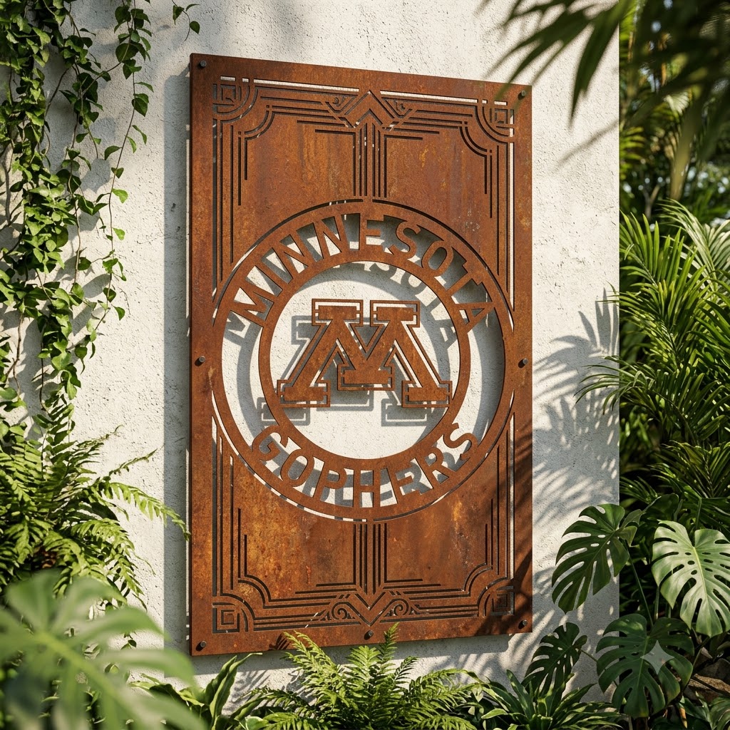 Minnesota Golden Gophers Custom Logo Metal Wall Panel – NCAA American Football Fan Wall Decor Gift