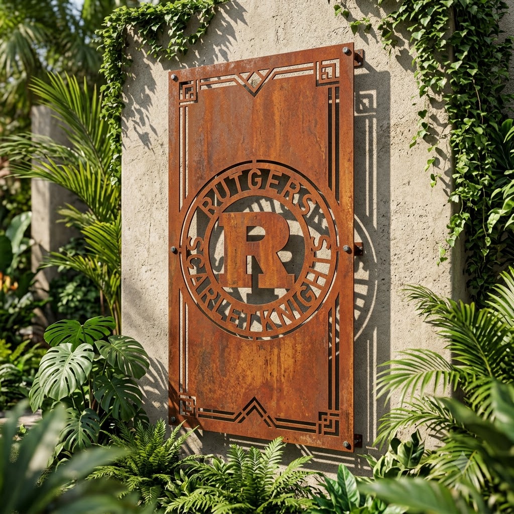 Rutgers Scarlet Knights Custom Logo Metal Wall Panel – NCAA American Football Fan Wall Decor Gift