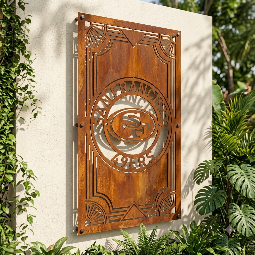 San Francisco 49ers Custom Logo Metal Wall Panel – NFL American Football Fan Wall Decor Gift