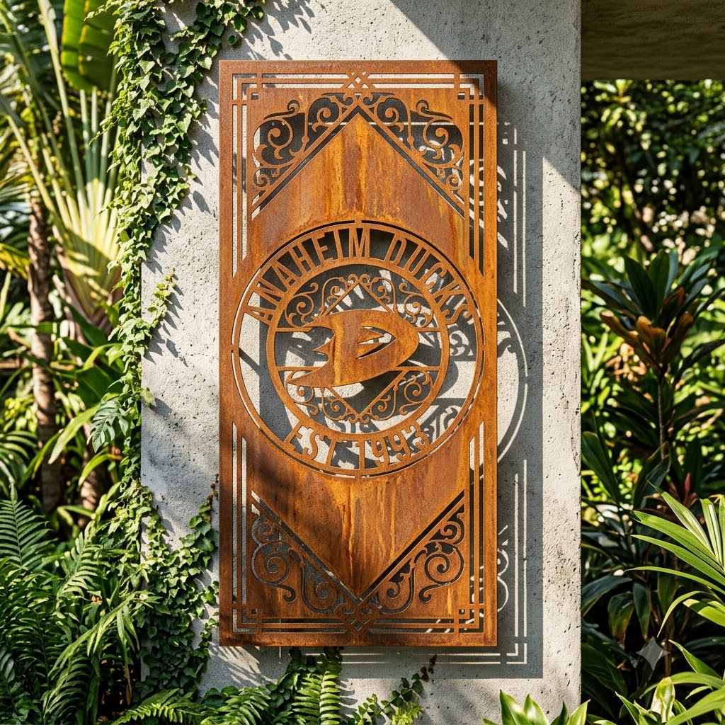 NHL Anaheim Ducks Custom Metal Garden Panel Hockey Monogram Wall Art Home Decor