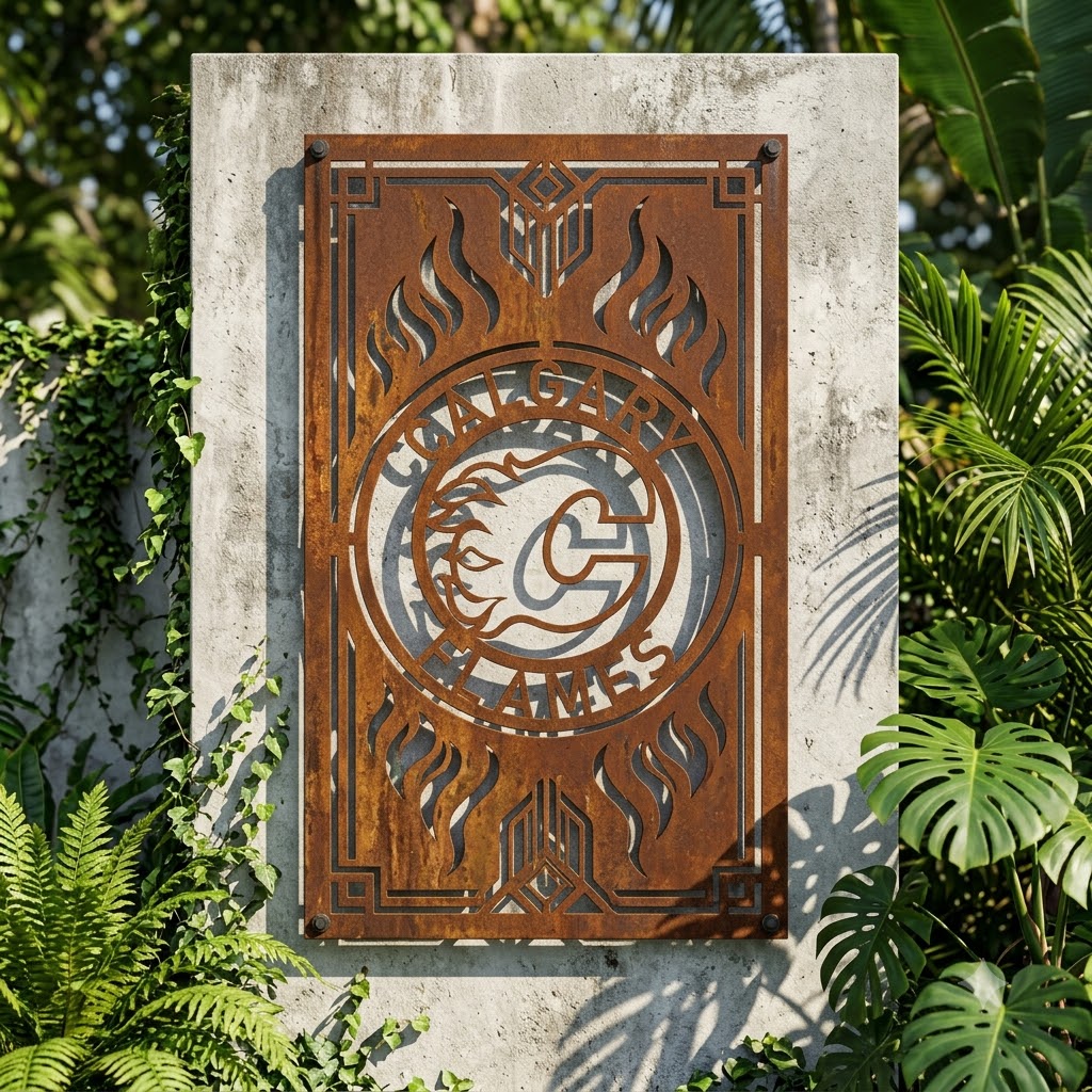 NHL Calgary Flames Custom Metal Garden Panel Hockey Wall Art Home Decor