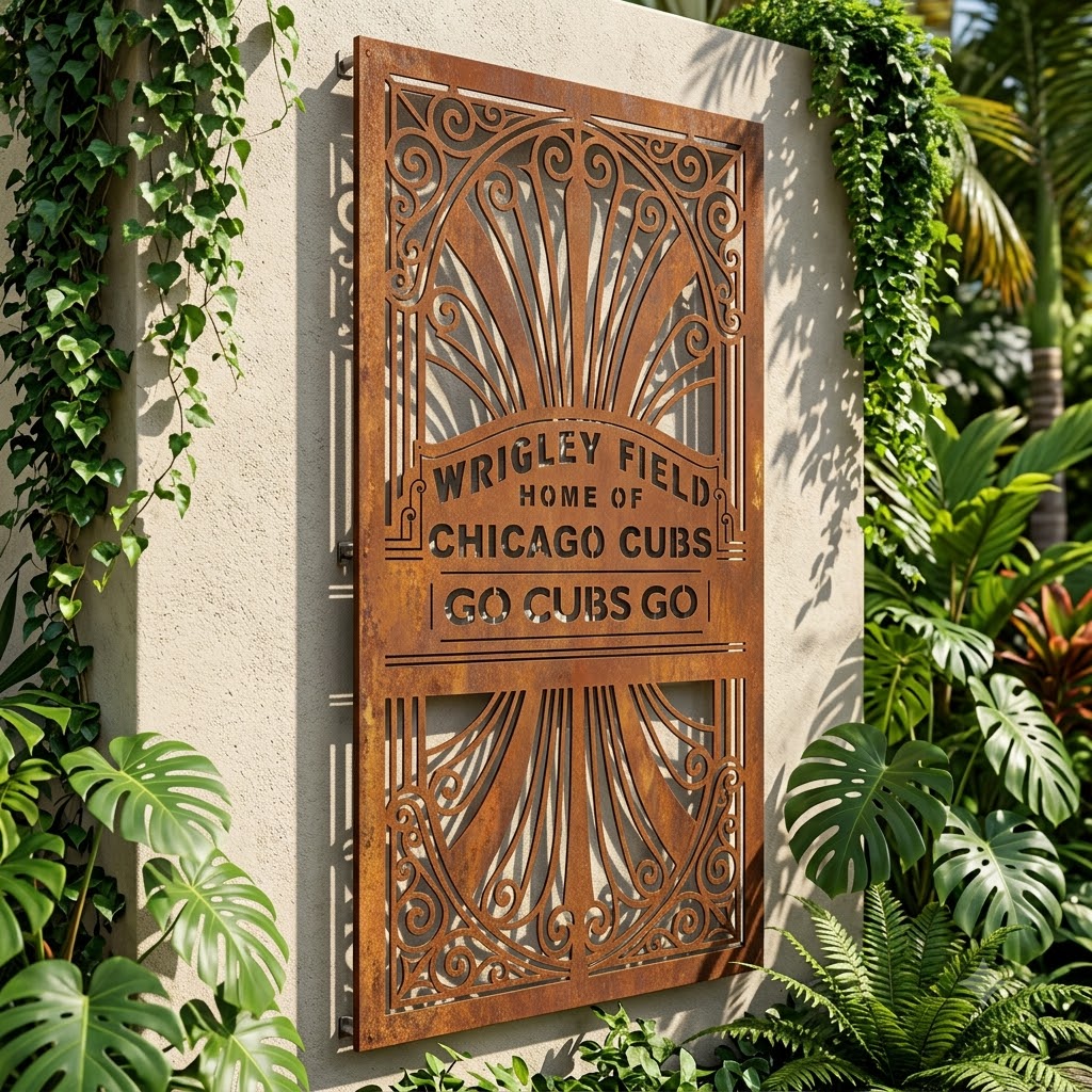 NHL CUBS WRIGLEY MARQUEE Custom Metal Garden Panel Hockey Wall Art Home Decor