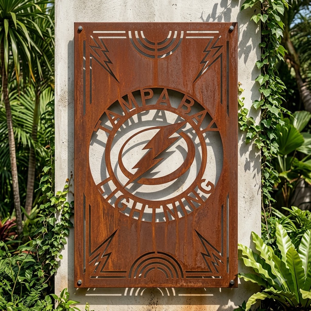 NHL TAMPA BAY LIGHTNING Custom Metal Garden Panel Hockey Wall Art Home Decor