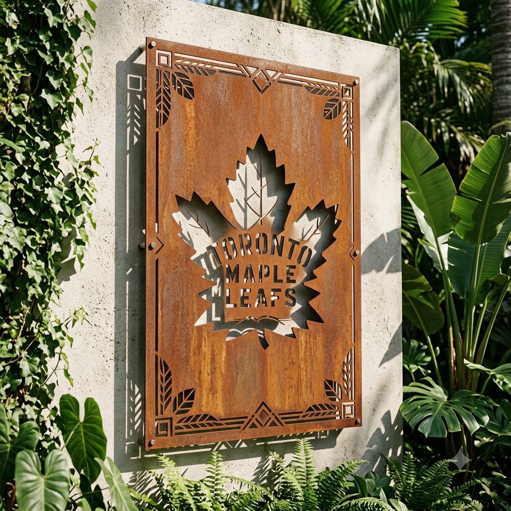 NHL Toronto Maple Leafs Logo Custom Metal Garden Panel Hockey Wall Art Home Decor