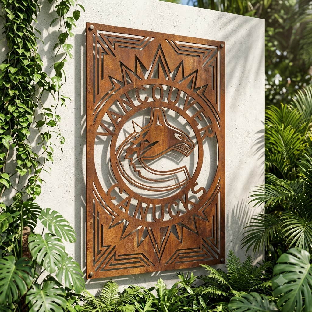 NHL Vancouver Canucks Custom Metal Garden Panel Hockey Wall Art Home Decor