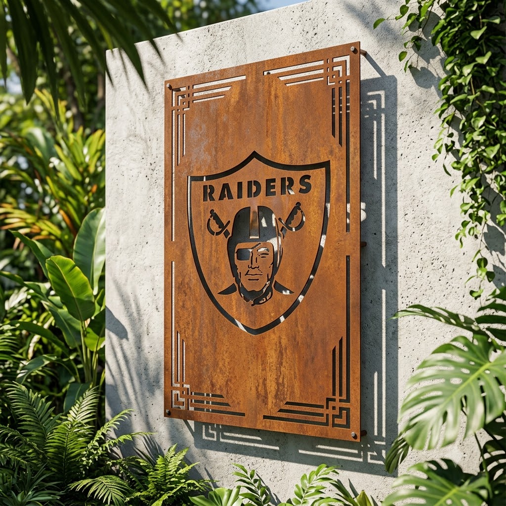 Oakland Raiders Custom Logo Metal Wall Panel – NFL American Football Fan Wall Decor Gift