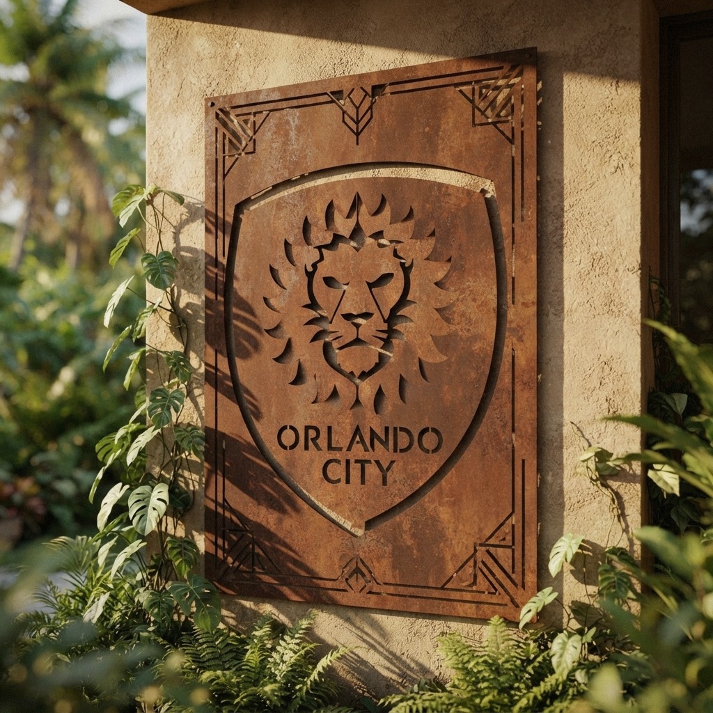 Orlando City FC Logo Custom Metal Garden Panel MLS Wall Art Home Decor