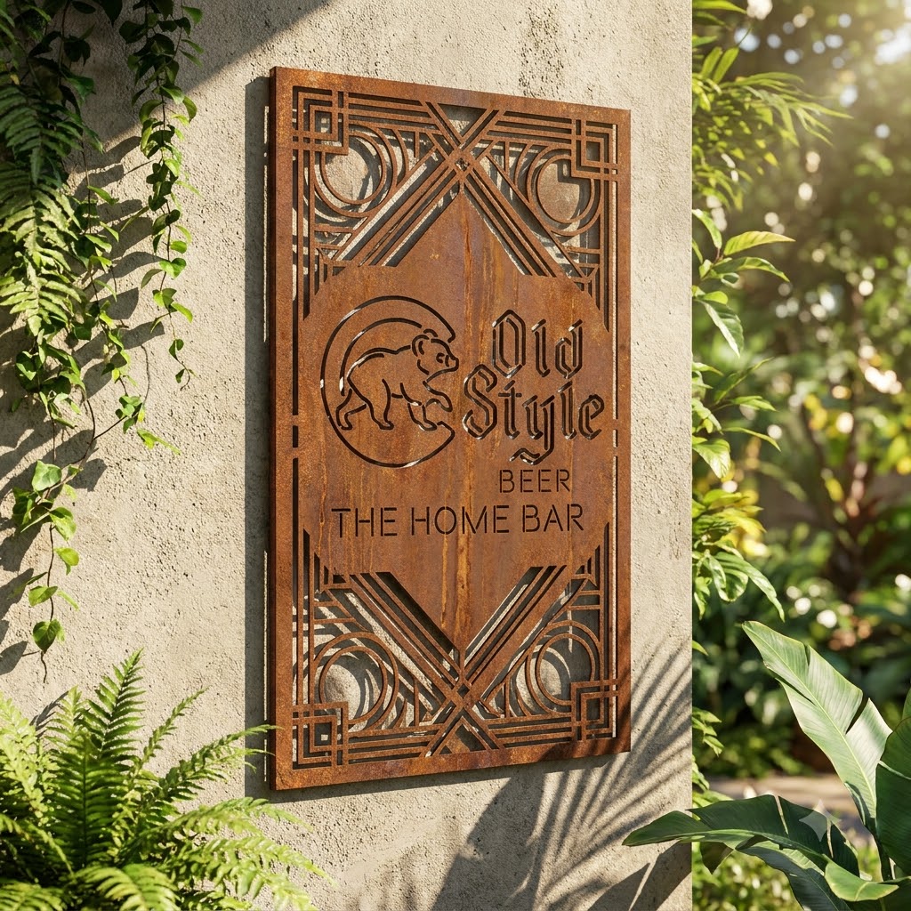 Personalized Chicago Cubs Old Style Metal Custom Metal Garden Panel Home Bar Wall Art Decor