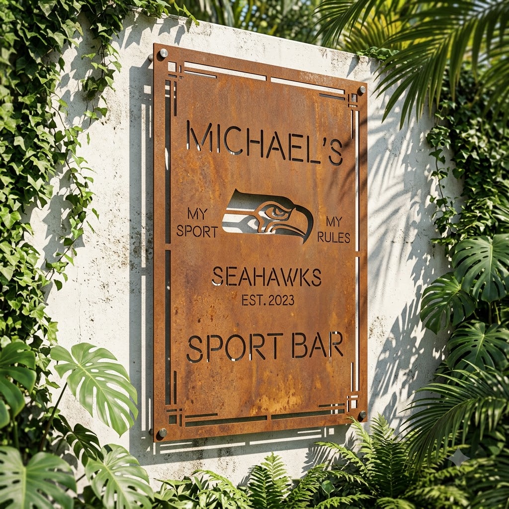 Seattle Seahawks Personalized Custom Logo Metal Wall Panel – NFL American Football Fan Decor Gift